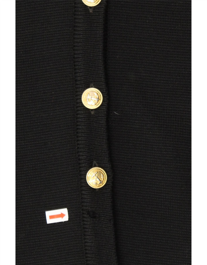 LEWINGER Womens Longline Cardigan Sweater UK 14 Large Black Wool Vintage Lewinger and Second-Hand Lewinger from Messina Hembry 