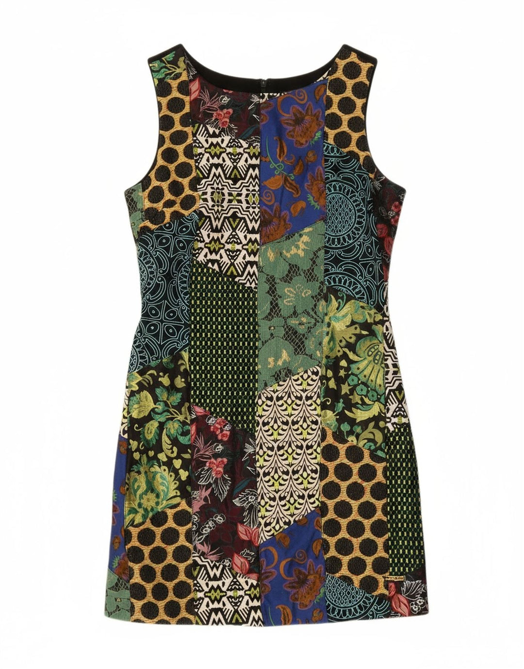 DESIGUAL Womens Sleeveless Sheath Dress EU 38 Medium Multicoloured Floral