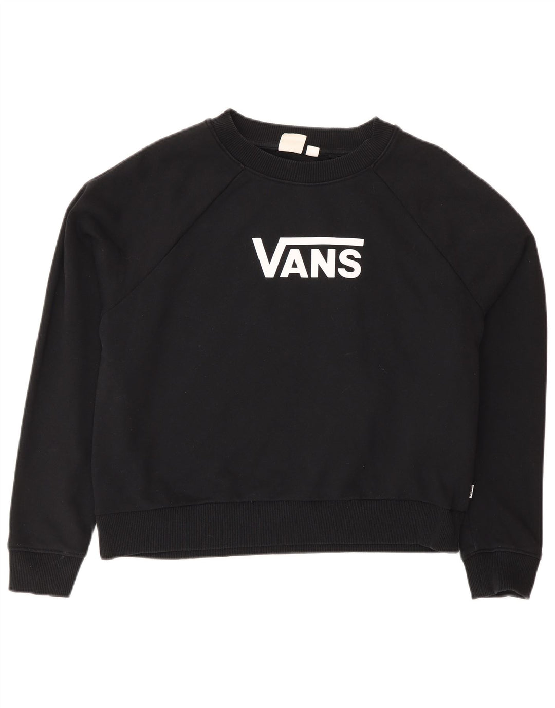 Felpa oversize con grafica da donna di Vans, maglione UK 14, cotone nero medio
