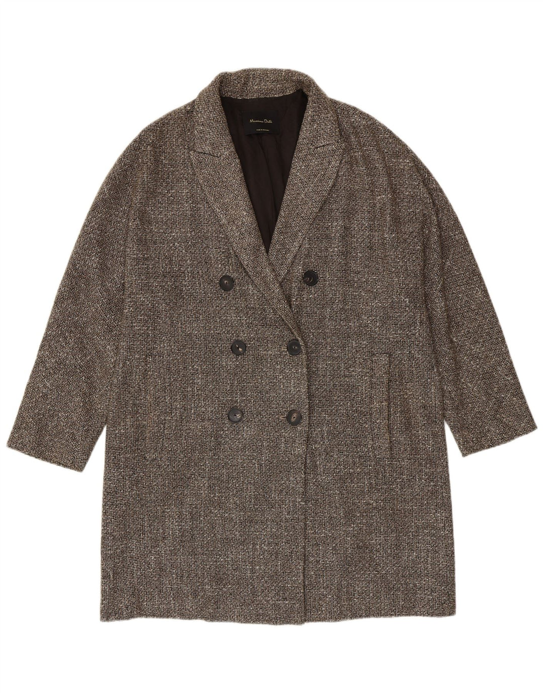 Cappotto doppiopetto da donna Massimo Dutti UK 16 Large Grey Herringbone