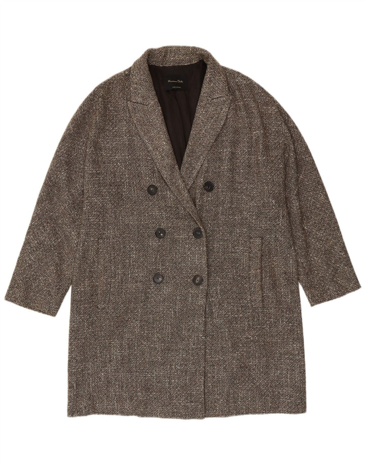 Cappotto doppiopetto da donna Massimo Dutti UK 16 Large Grey Herringbone