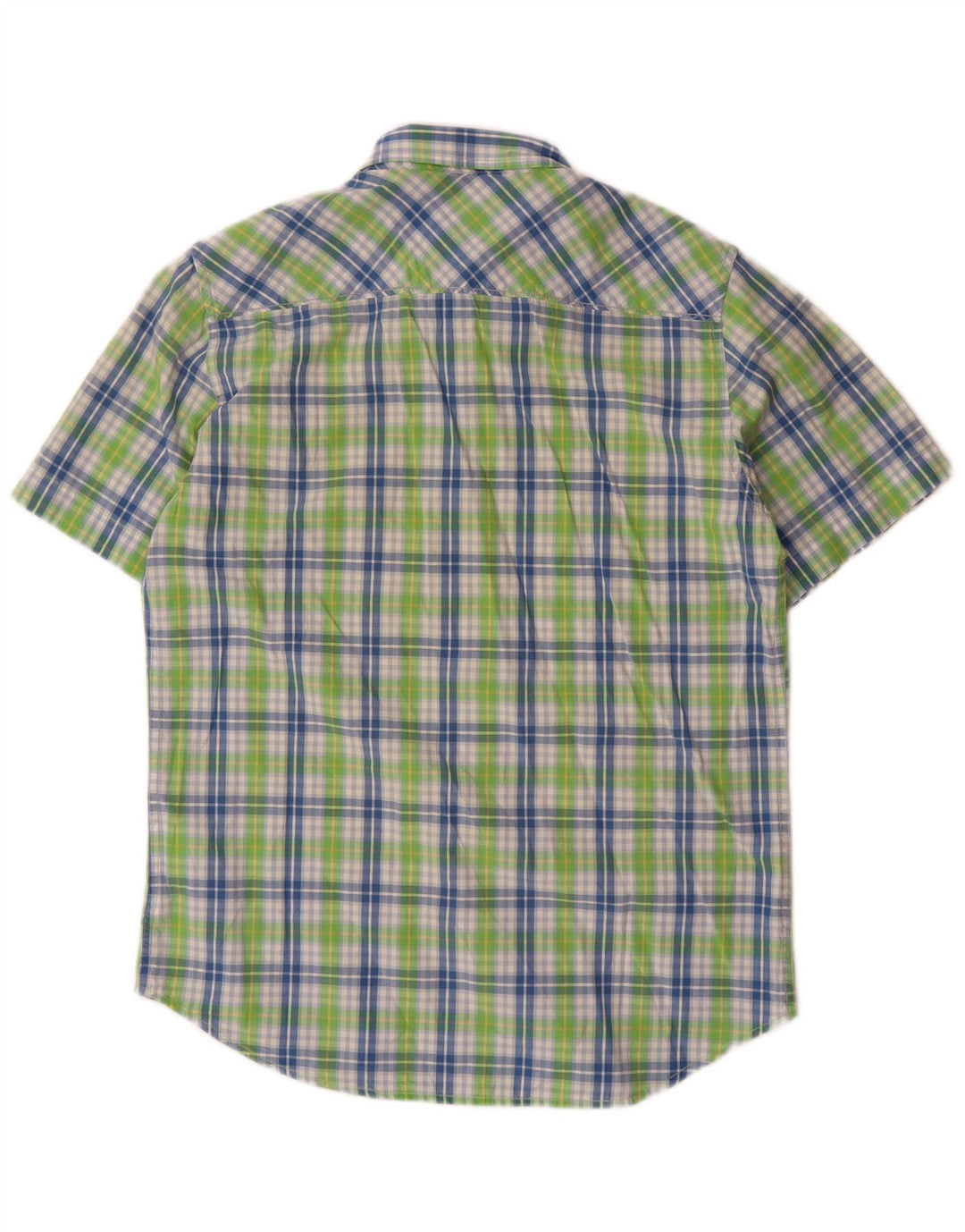 Camicia a maniche corte da uomo Marlboro Classics in cotone a quadri verde medio