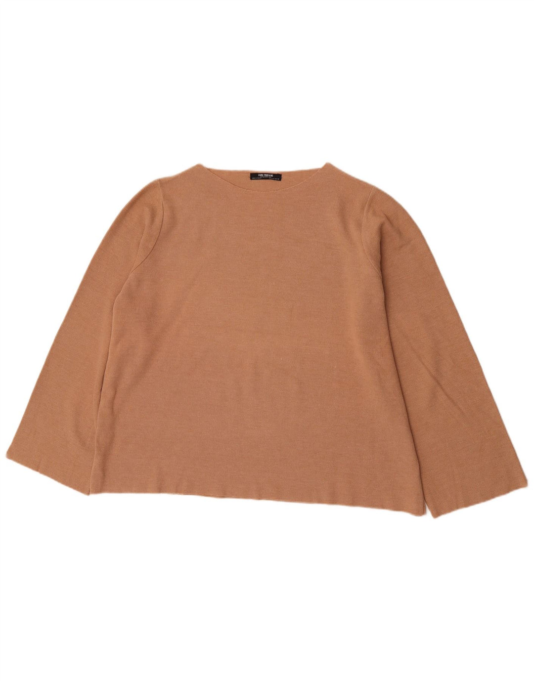 Top Zara Trafaluc da donna a maniche lunghe UK 16 Large Beige