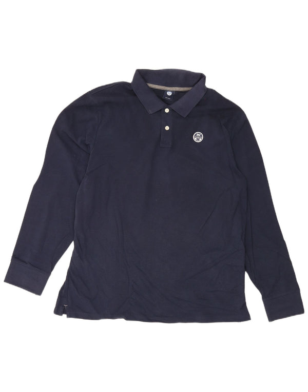 Polo a maniche lunghe da uomo North Sails 2XL in cotone blu navy