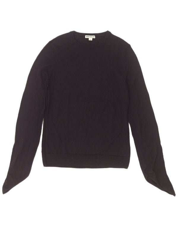 Maglione maglione girocollo da donna Whistles UK 12 Lana medio blu navy