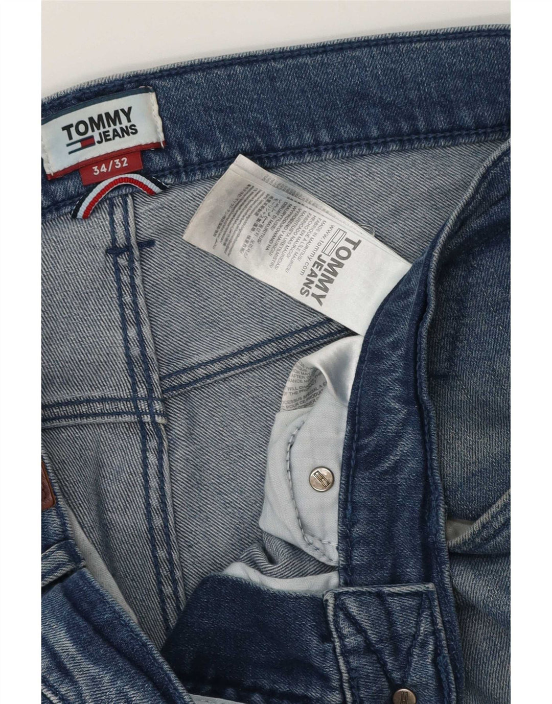 Jeans dritti da uomo Tommy Hilfiger W34 L32 cotone blu