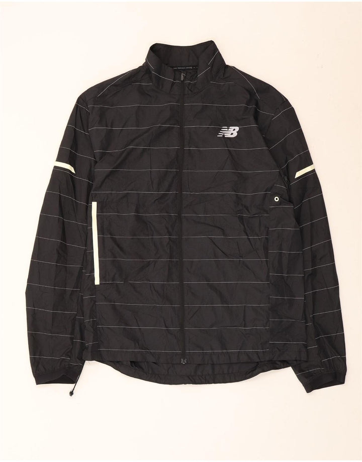 Giacca da ginnastica grafica da uomo New Balance a righe medie nere