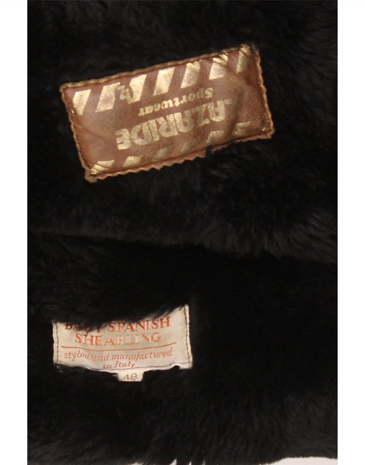 Giacca ampia da uomo doppio petto VINTAGE IT 48 Shearling medio nero