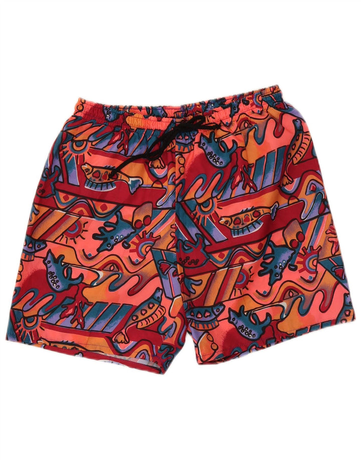 Pantaloncini da bagno vintage da uomo con motivo astratto IT 48 medio multicolore