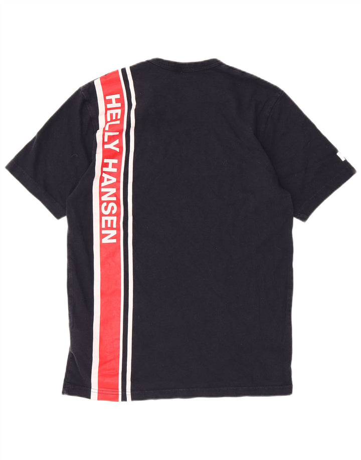 T-shirt grafica da uomo Helly Hansen Top Small in cotone color block blu navy
