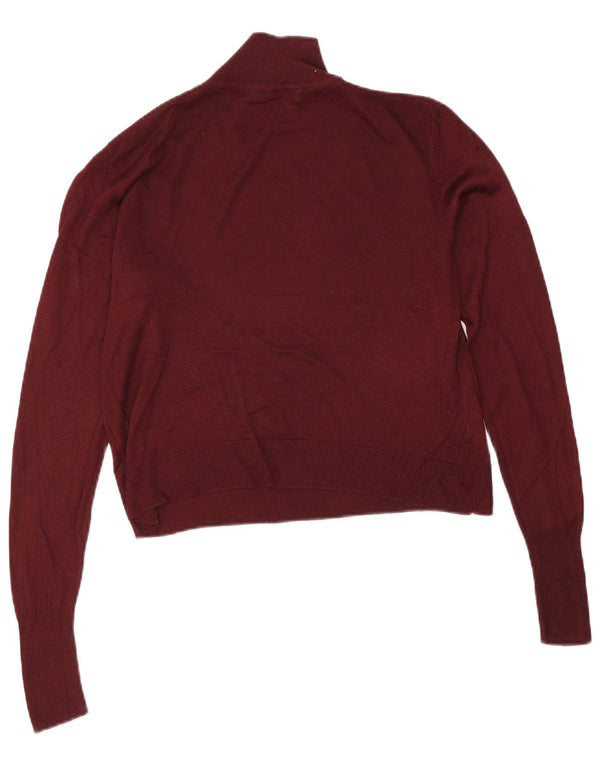 Maglione corto oversize con collo dolcevita da donna Zara UK 10 piccolo bordeaux