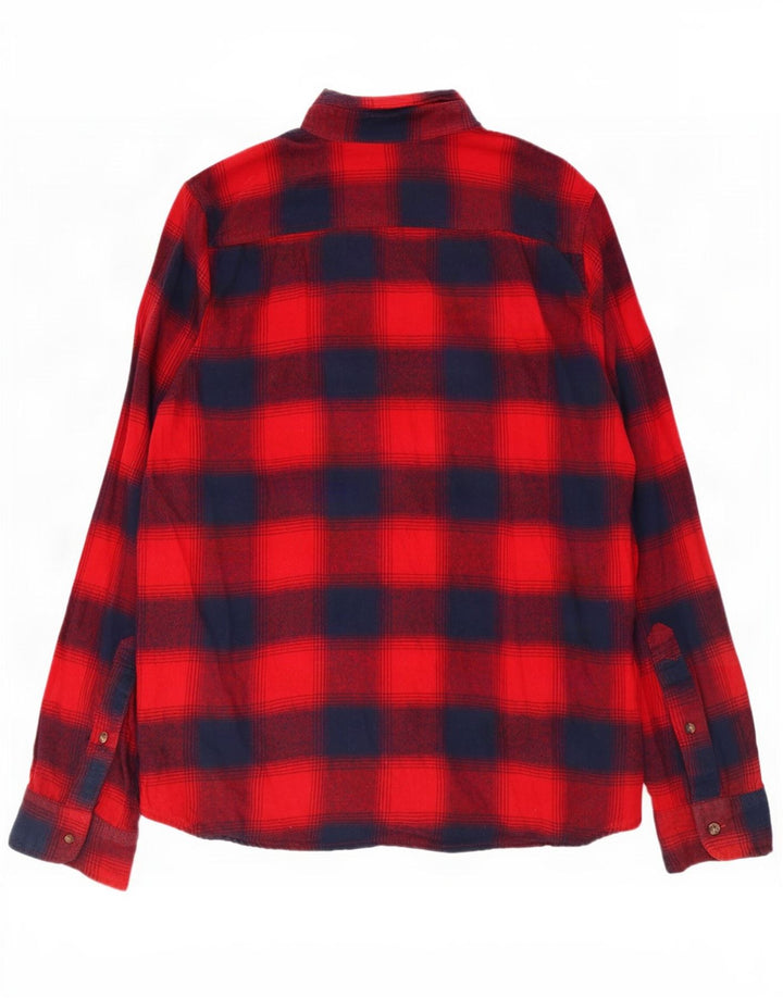Camicia Hollister da uomo in flanella XL in cotone a quadri rossi