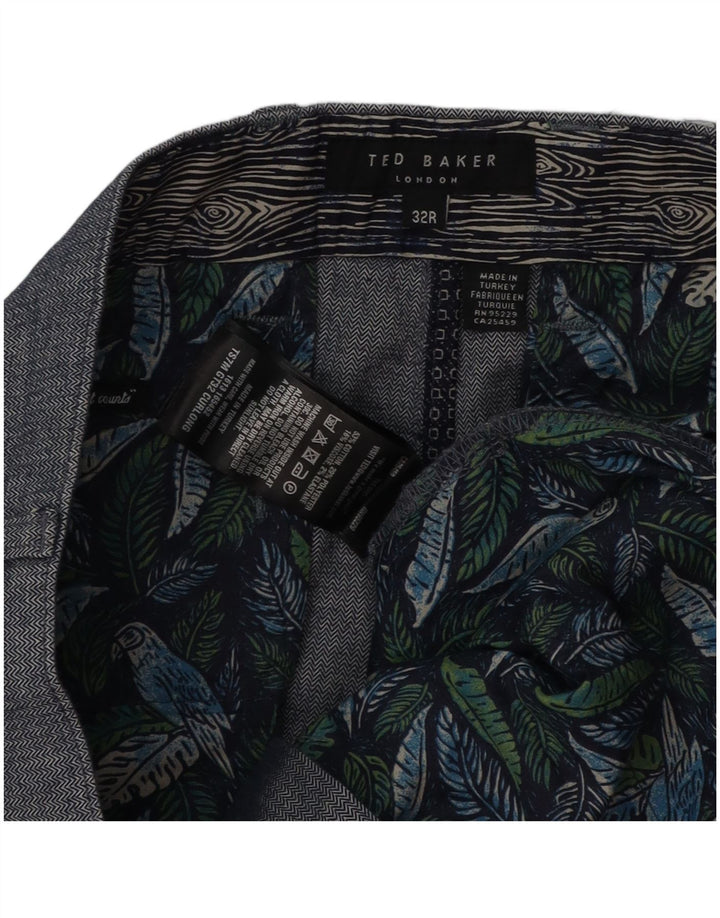 Pantaloni da abito slim da uomo Ted Baker W32 L31 in cotone grigio