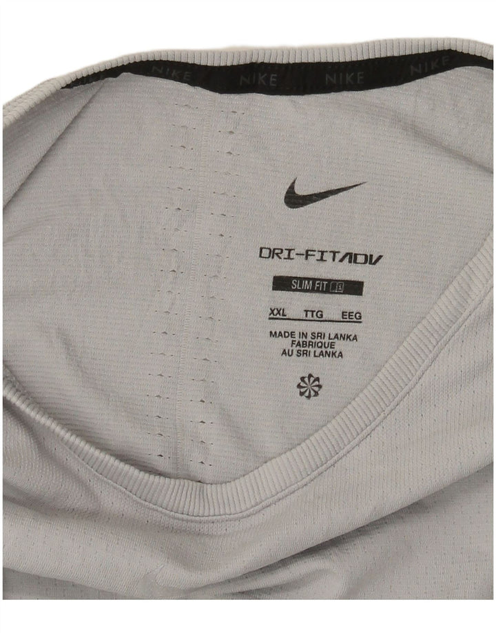 T-shirt da uomo NIKE Dri Fit slim fit 2XL Grigia