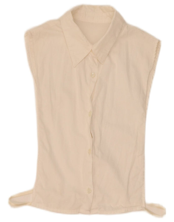Camicetta vintage da donna con inserto staccabile UK 0 2XS Cotone bianco