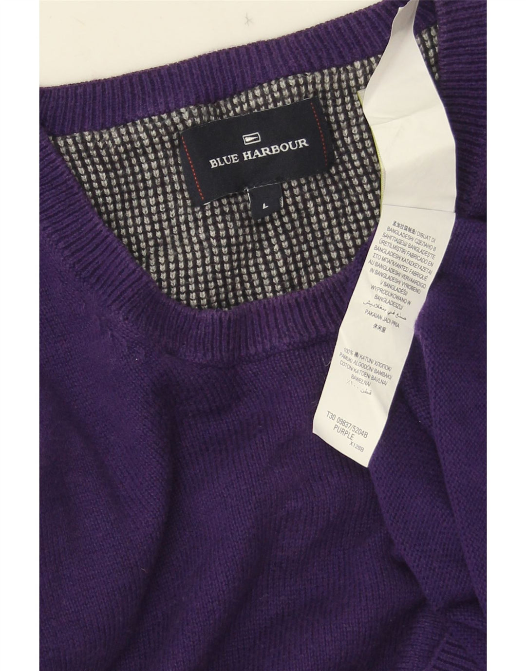 Maglione maglione girocollo da uomo Marks & Spencer blu Harbour grande viola