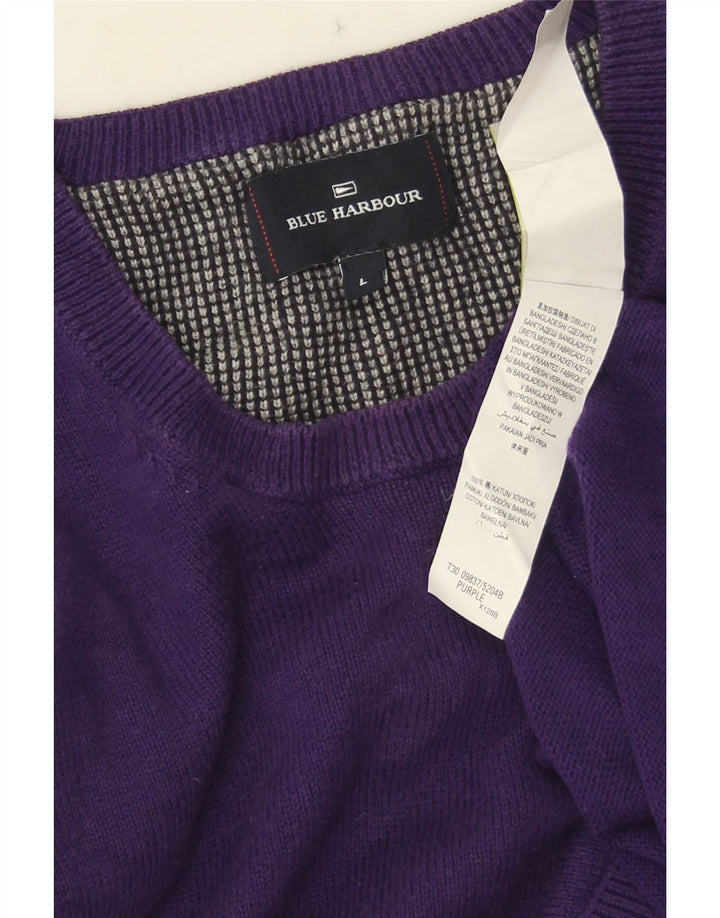 Maglione maglione girocollo da uomo Marks & Spencer blu Harbour grande viola
