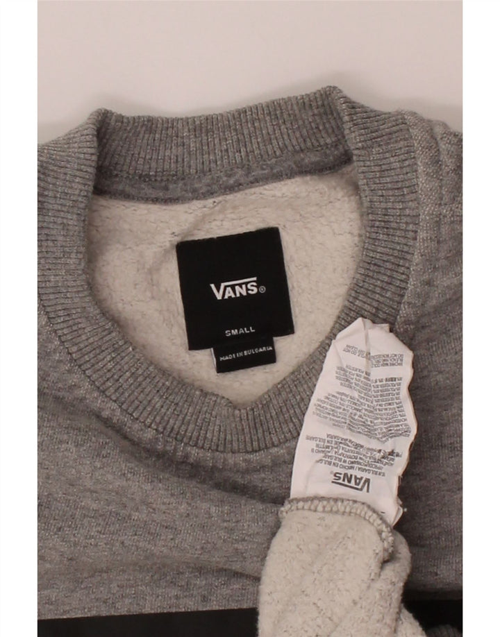 VANS Mens Graphic Sweatshirt Jumper Small Grey Cotton Vintage Vans and Second-Hand Vans from Messina Hembry 