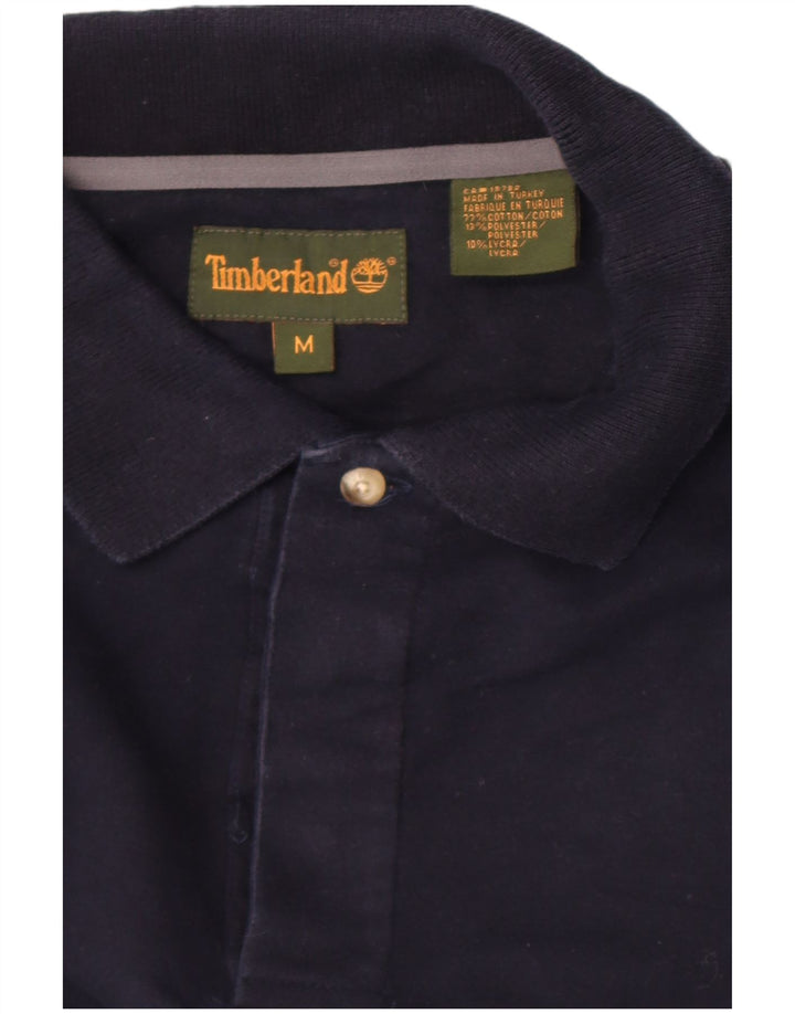 Polo da uomo a maniche lunghe Timberland in cotone blu navy medio