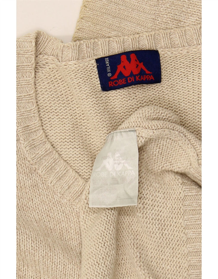 Maglione da uomo con scollo a V KAPPA 2XL cotone beige
