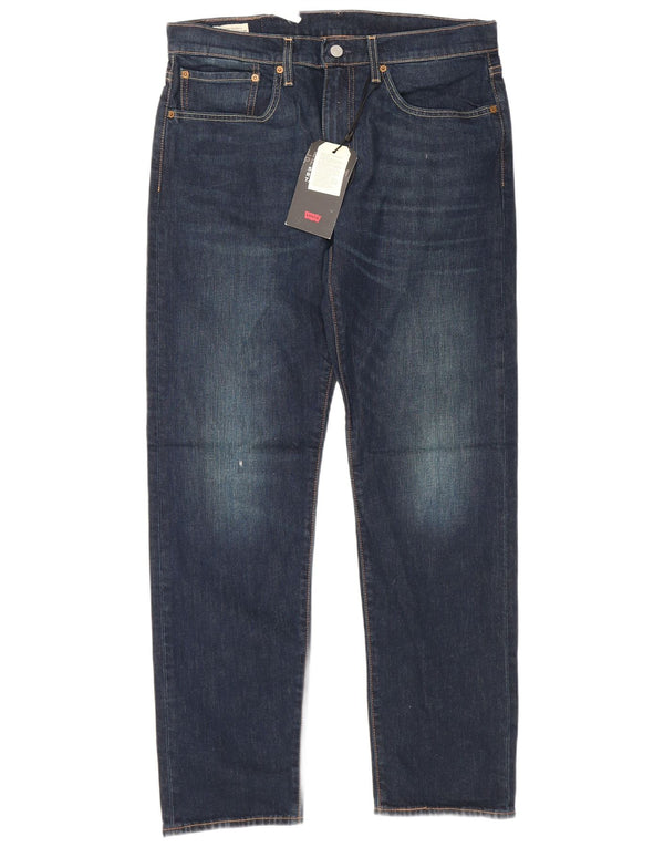 LEVI'S Jeans da uomo 502 affusolati W34 L32 cotone blu navy