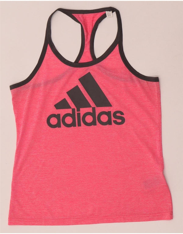 Canottiera grafica Adidas Climacool da donna UK 12/14 Poliestere rosa medio