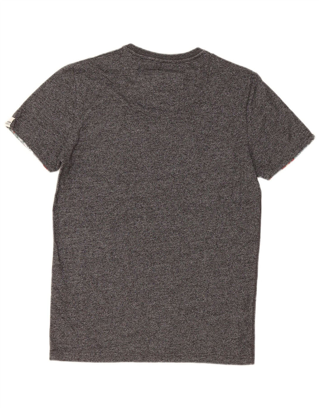T-shirt da uomo Superdry Top Small in cotone chiazzato grigio