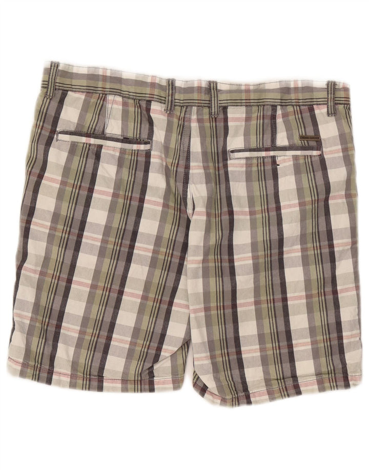 Pantaloncini chino da uomo dalla vestibilità regolare Pierre Cardin W34 grandi quadri multicolori