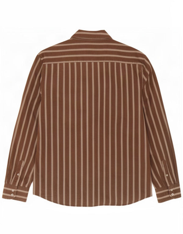 Camicia da uomo Calvin Klein Jeans 2XL cotone a righe marrone