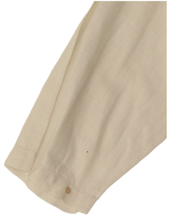 Camicetta corta da donna Benetton UK 14 media bianco sporco