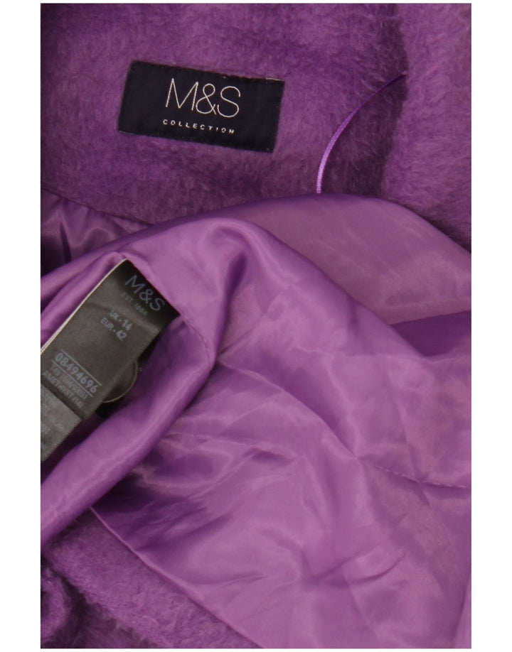 Cappotto da donna Marks & Spencer UK 14 grande poliestere viola