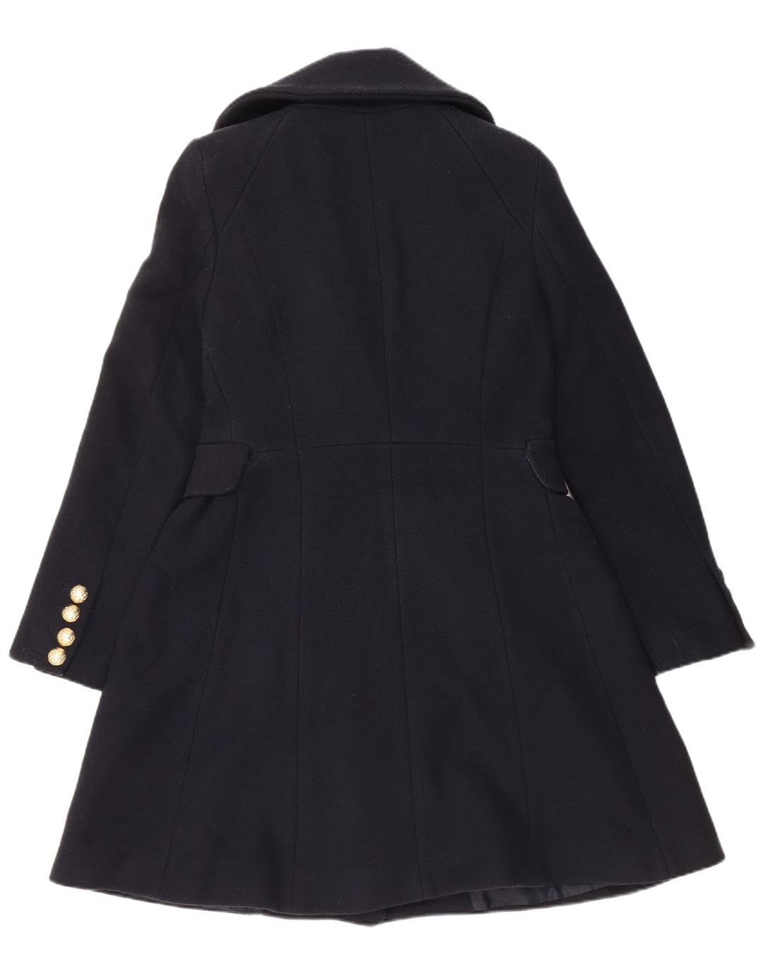 Cappotto doppiopetto da donna Zara UK 14 grande lana blu navy