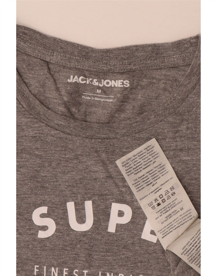 JACK & JONES T-shirt grafica da uomo in cotone grigio medio