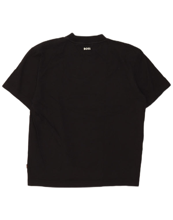 Hugo Boss T-shirt da uomo dalla vestibilità rilassata, grande, in cotone nero