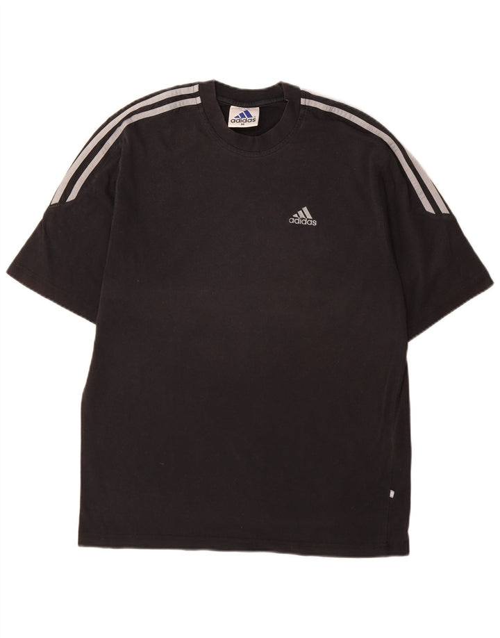 T-shirt Adidas da uomo Top media in cotone nero