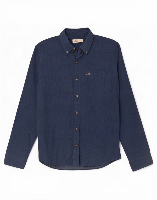 Camicia Hollister da uomo Small in cotone blu navy