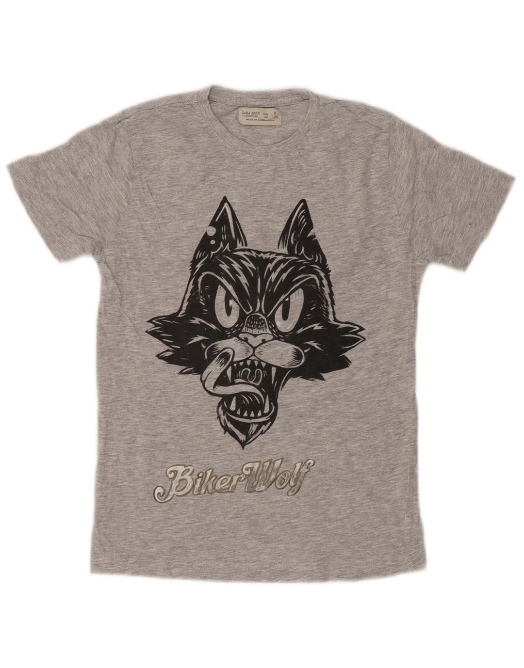 T-shirt grafica Zara per ragazzi, 7-8 anni, grigia