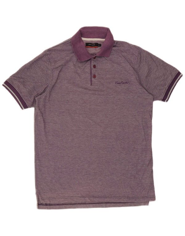 Polo da uomo Pierre Cardin grande cotone gessato viola