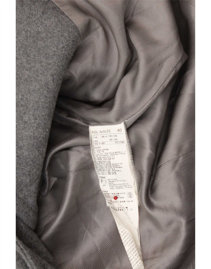 Montgomery con cappuccio da donna Benetton IT 40 Small Grigio Lana