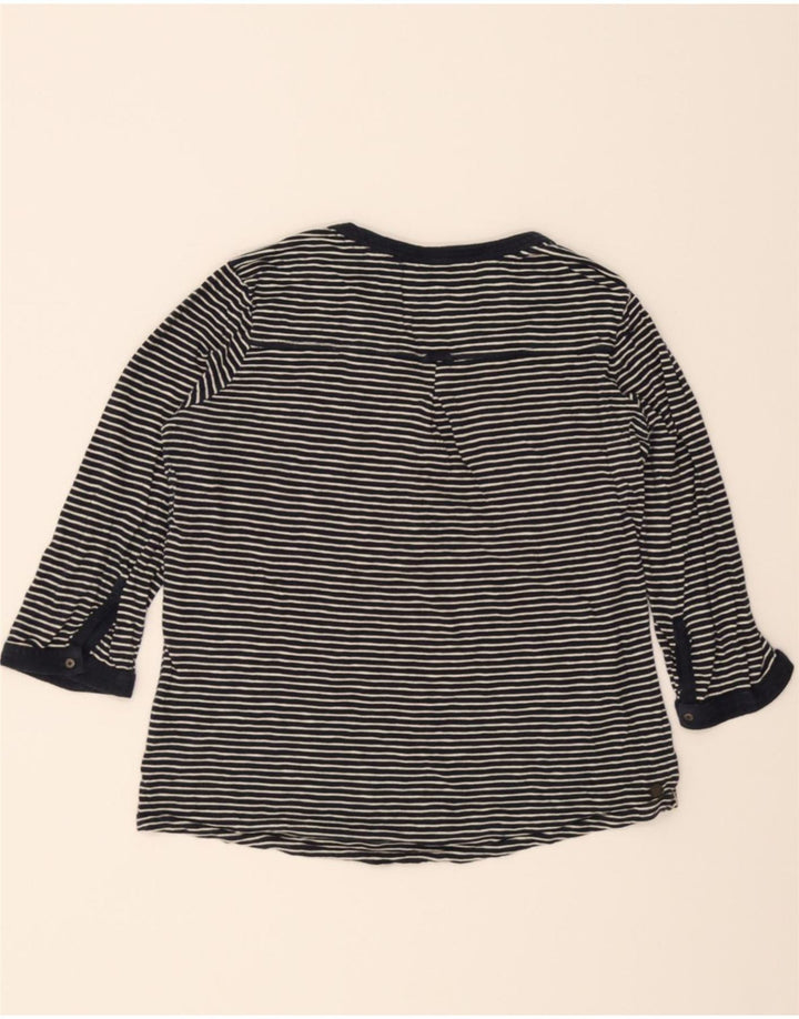 FAT FACE Womens Oversized Top 3/4 Sleeve UK 10 Small Navy Blue Striped Vintage Fat Face and Second-Hand Fat Face from Messina Hembry 