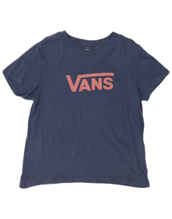T-shirt grafica da donna Vans Top UK 16 Large Blu Navy in cotone