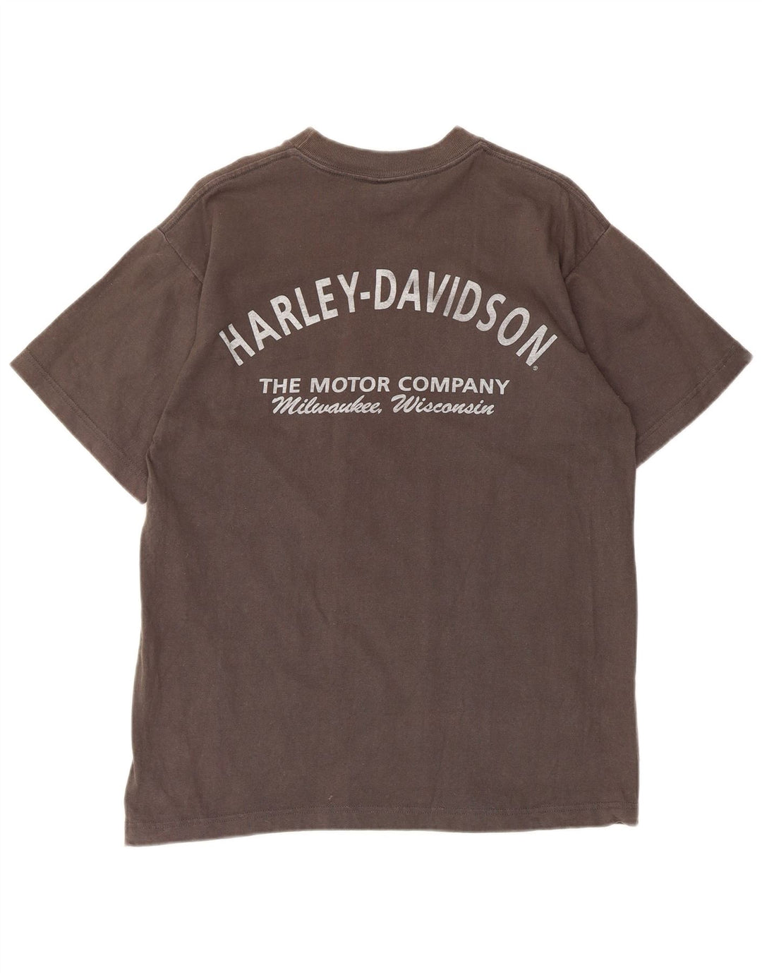 T-shirt grafica da uomo Harley Davidson Top in cotone grigio medio