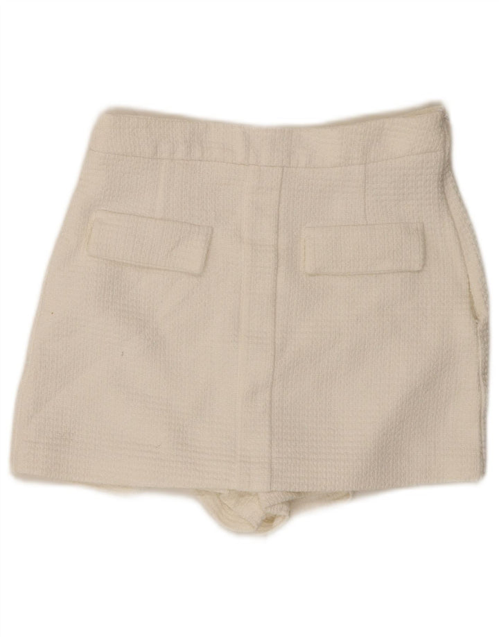 Pantaloncini casual da donna Zara medi W28 cotone bianco