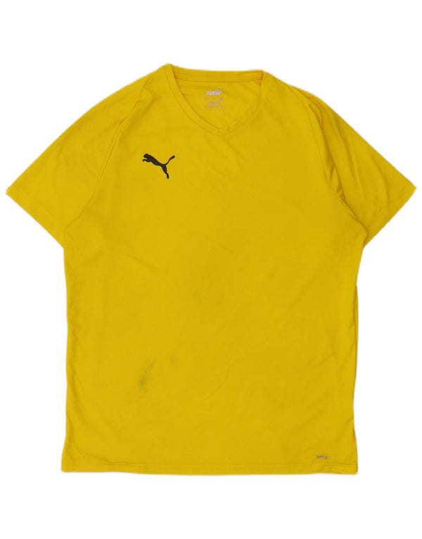 T-shirt da uomo Puma Top Large in poliestere giallo