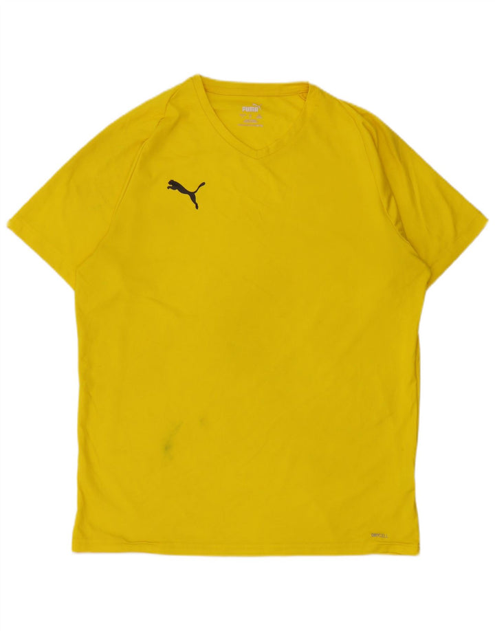 T-shirt da uomo Puma Top Large in poliestere giallo