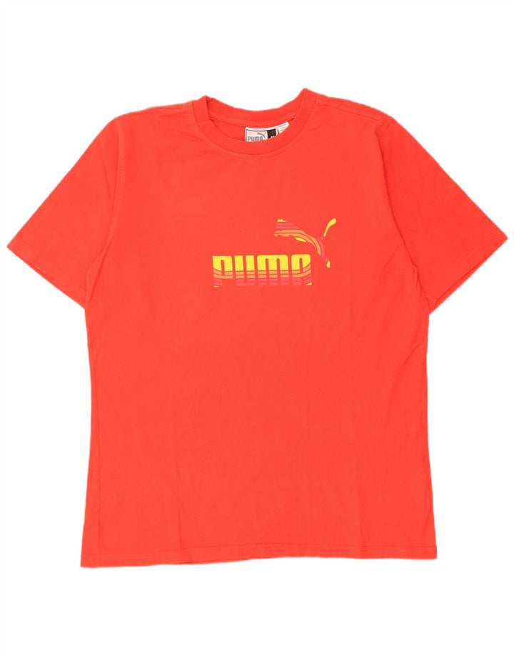 T-shirt grafica da uomo Puma Top in cotone rosso medio
