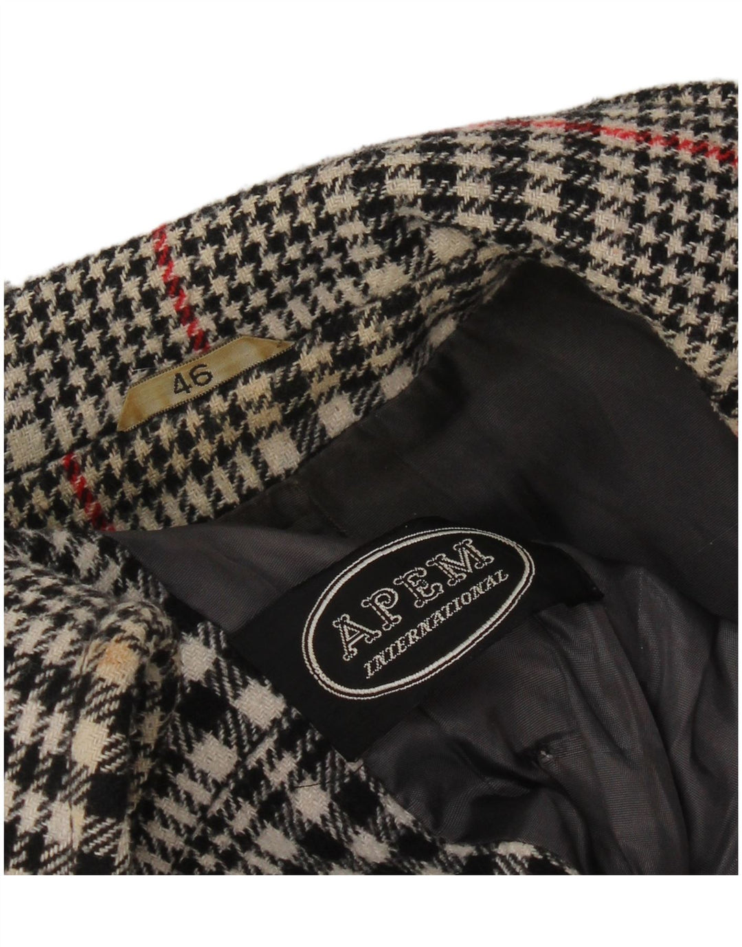 Trench doppiopetto vintage da donna IT 46 a quadri grigi grandi
