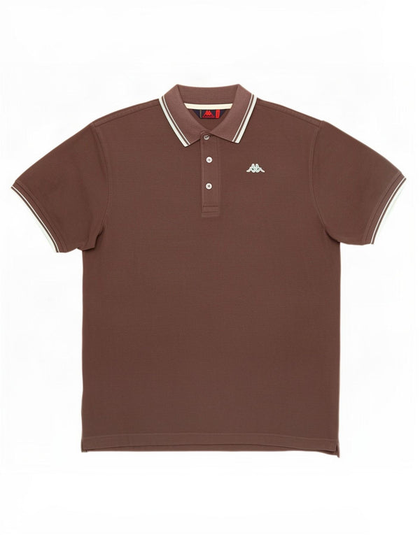 Polo Kappa Uomo Manica Corta Large Marrone Cotone