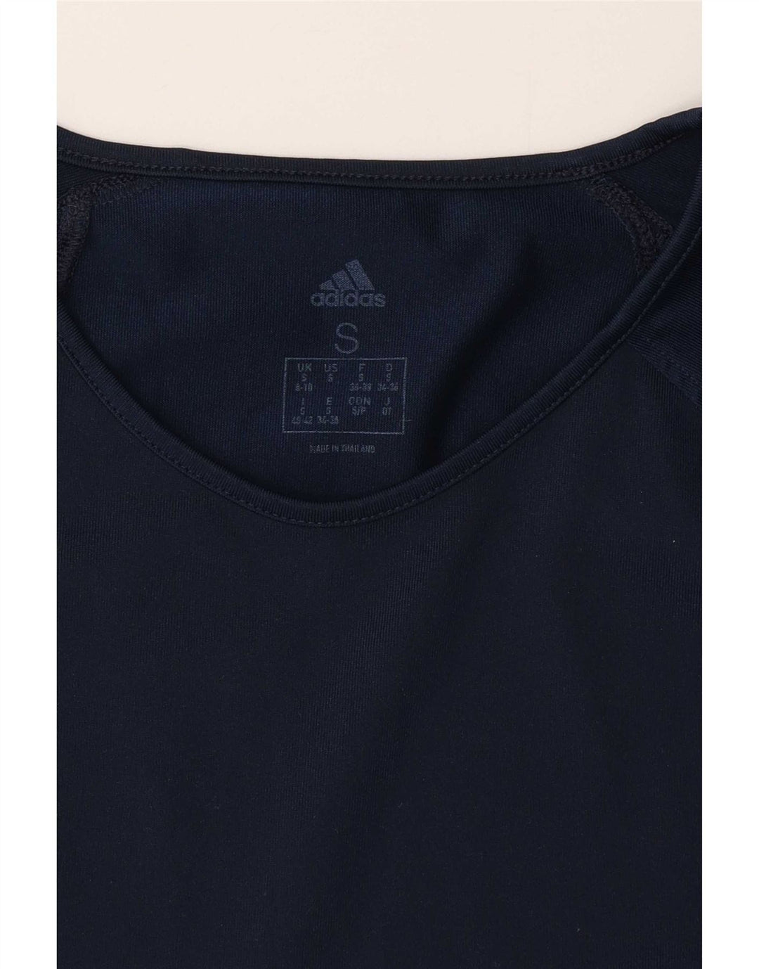 T-shirt da donna Adidas Top UK 8/10 Small blu navy in poliestere