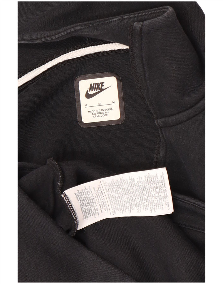 Felpa con cappuccio e zip Nike da uomo in cotone nero medio